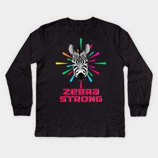 Zebra Strong Kids Long Sleeve T-Shirt